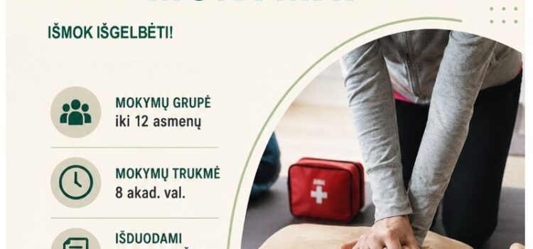 Kviečiame dalyvauti pirmosios pagalbos mokymuose!